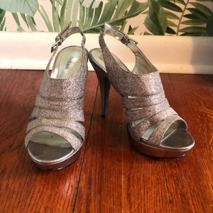 Beautiful glitter peep toe heel sandals